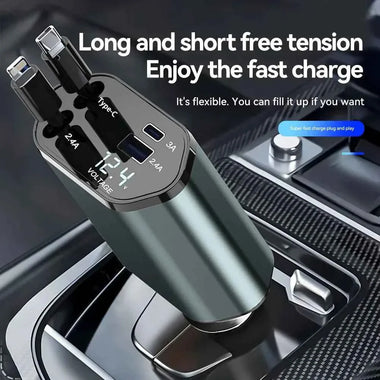 4 IN 1 Retractable Car Charger