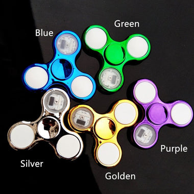 Luminous LED light Fidget Spinner Hand Top Spinners Glow in Dark Light