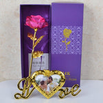 24K Golden Infinity Rose With LOVE Base Stand - SuperGlim