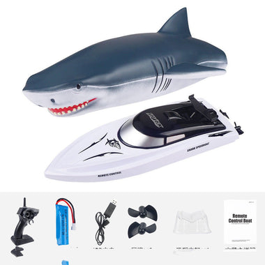 Electric Shark RC Boat Vehicles Waterproof Swimming Pool - SuperGlim