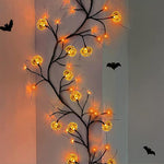 Halloween LED Willow Vine String Light Cool Cartoon Bat Pumpkin Decoration - SuperGlim
