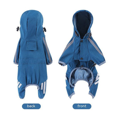 Large Dog Cape Raincoat with Reflective Stripes for Enhanced Pet Safety - SuperGlim
