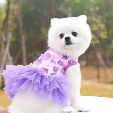 Pet Dog Skirt Pet Supplies Peach Blossom Skirt Cotton - SuperGlim