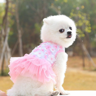 Pet Dog Skirt Pet Supplies Peach Blossom Skirt Cotton - SuperGlim